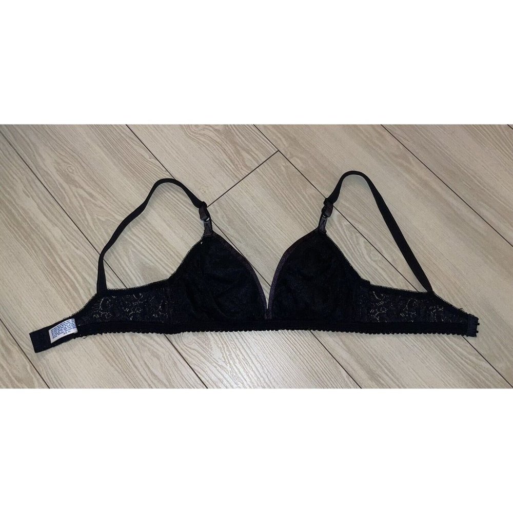 Vtg Vintage Maidenform Rendezvous 8348 Satin and Lace Bra Wire Free 34B Black - Picture 5 of 6